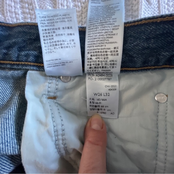 LEVI’S Baggy Dad Jeans Women 26 Dark Wash Mid Rise Barrel Ballon Wide 90s - Picture 11 of 15